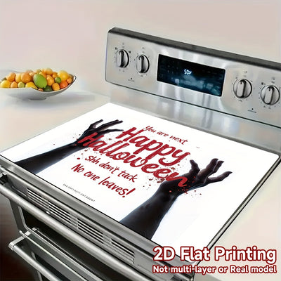 1pc Protector de Estufa para Halloween - Alfombrilla de Cocina Espeluznante con Decoración de Terror, Resistente al Calor y Fácil de Limpiar para Estufas de Gas/Eléctricas, Decoración para Fiesta de Halloween - Regalo Perfecto para Cociñeros, Diseño Temá