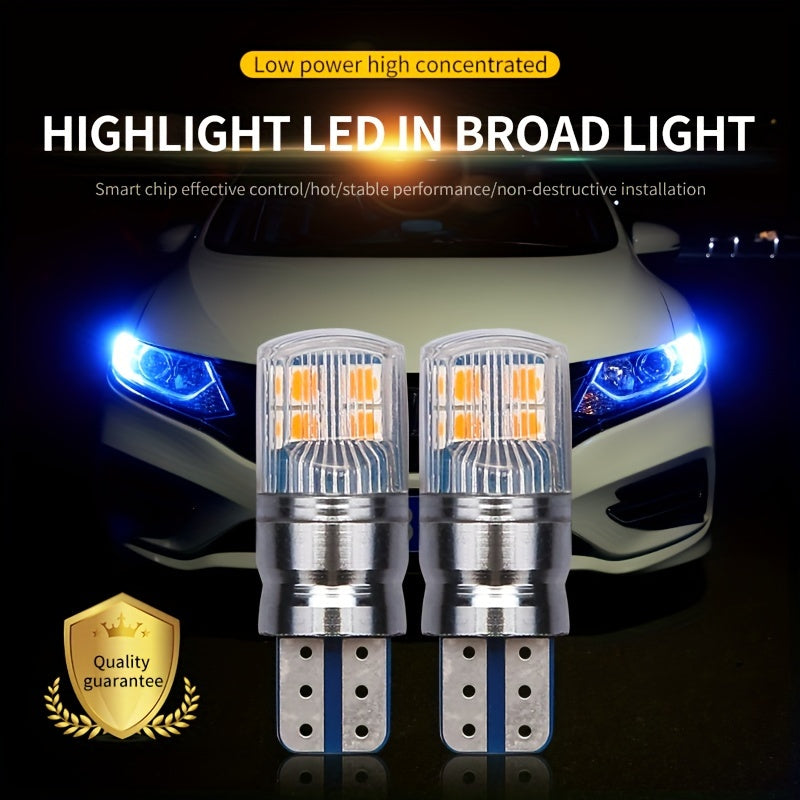 2pcs Luces LED de Coche de Doble Color T10 W5W T15 W16W, Súper Brillantes 3030 8SMD, Libre de Errores Canbus, Disipador de Calor de Aluminio, 12V-28V, Sin Polaridad, Instalación Plug & Play