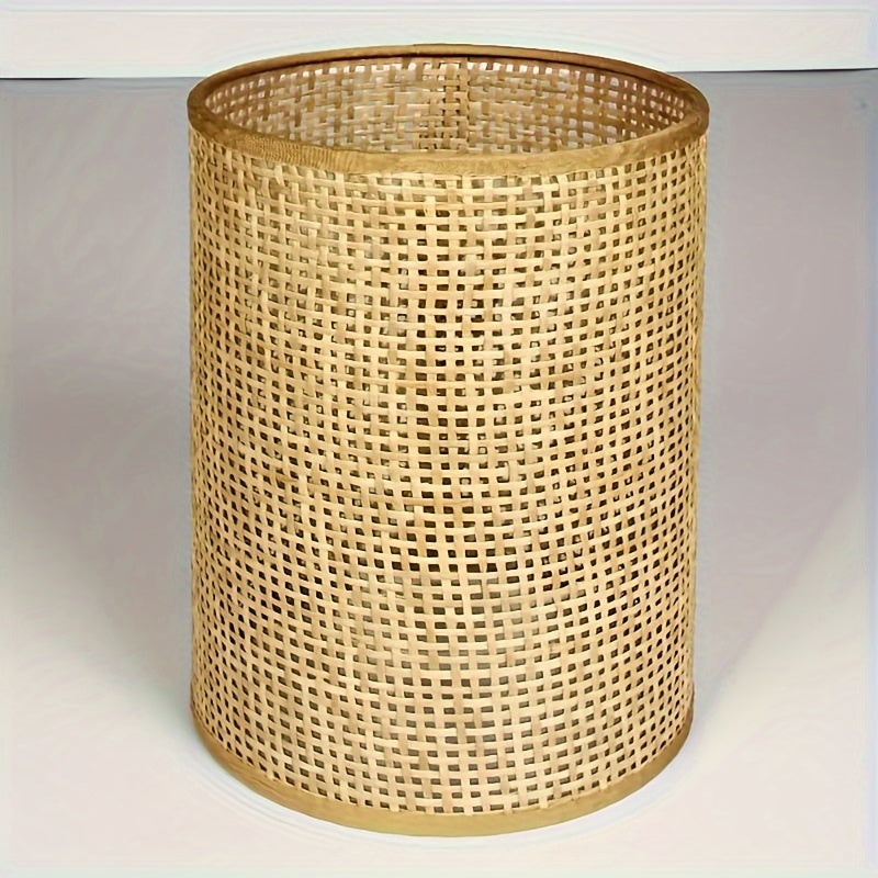 Sombrilla de Ratán Vintage - Forma Cilíndrica E27, Adecuada para Lámparas Colgantes y de Mesa, Útil solo para Decoración en Dormitorios y Oficinas en Casa