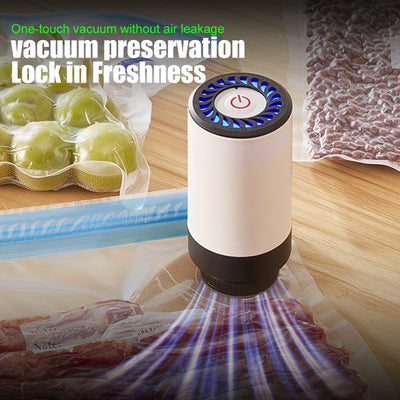 Mini Selladora al Vacío Portátil Automática, Máquina de Conservación de Alimentos para Hogar y Viajes con Operación de Un Botón, Potente Succión, Rápida y Práctica, Regalo Perfecto para el Día del Padre