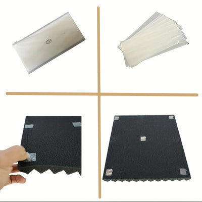 50 piezas de paneles acústicos VIBuilt negros, 30x30x2.5 cm, espuma de alta densidad para absorción de sonido, ideal para estudios de grabación, home theater y reducción de ruido, paneles para paredes insonorizadas, VIBUILT