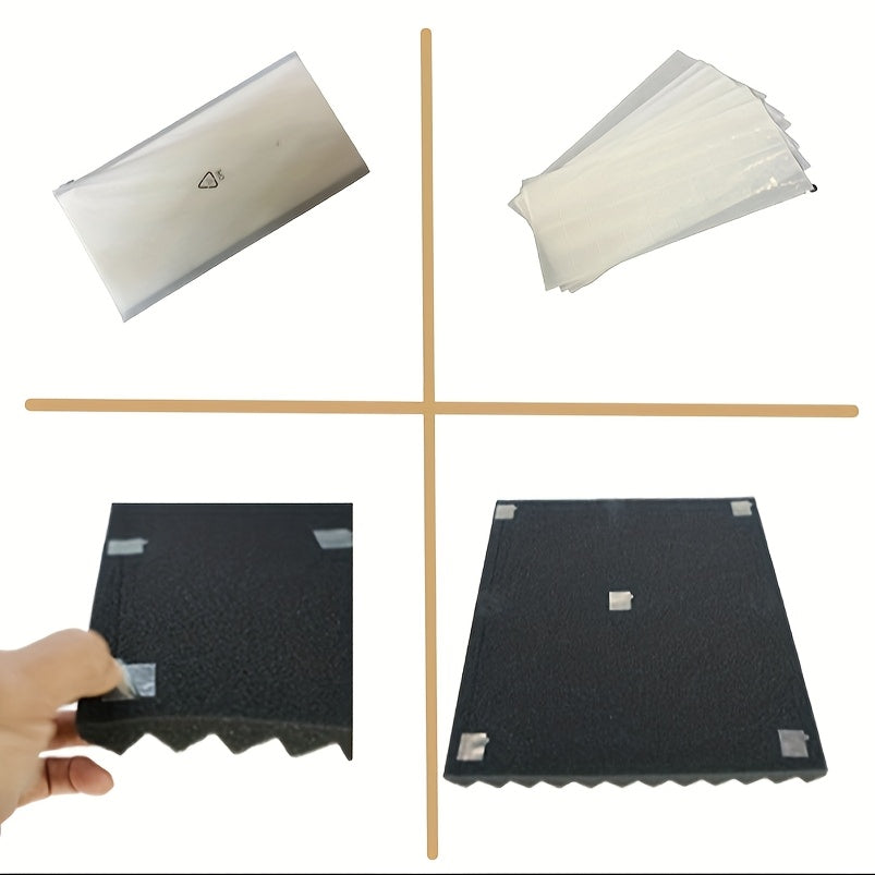 50 piezas de paneles acústicos VIBuilt negros, 30x30x2.5 cm, espuma de alta densidad para absorción de sonido, ideal para estudios de grabación, home theater y reducción de ruido, paneles para paredes insonorizadas, VIBUILT