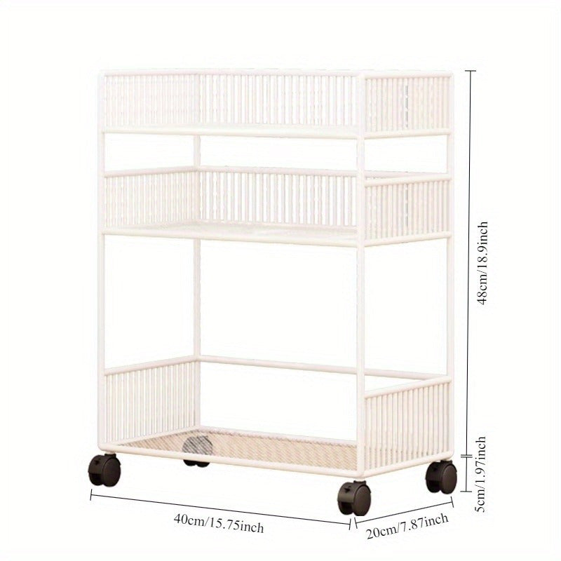 1 unidad Organizador de escritorio de metal moderno, estantería de almacenamiento abierto de varios niveles para suministros de oficina, libros, bocadillos de cocina, no requiere electricidad, construcción de metal duradera