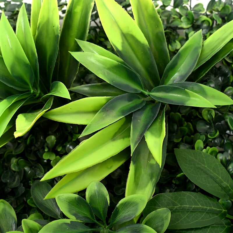 Panel de Pared de Planta Verde Artificial de 40.01x59.99 cm - Hojas Colgantes de Plástico Realistas para Boda Interior/Exterior y Decoración del Hogar - Decoración Todo el Año sin Mantenimiento, Adorno Exterior | Aspecto Natural