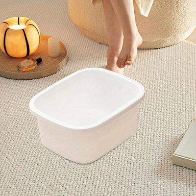 Baño de pies para spa de pies y lavabo de piernas para uso doméstico, aislamiento térmico, masaje, baño de pies, plástico, crema espesa, blanco