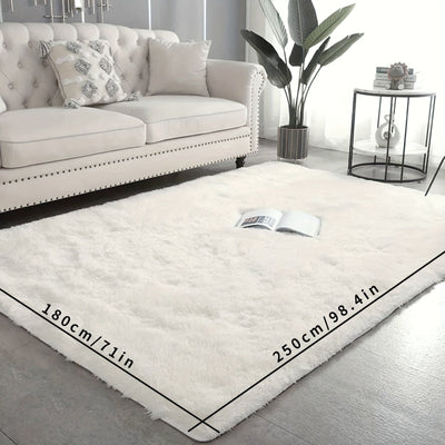 Alfombra de Pelo Ultra Suave, Alfombra de Sala Grande Blanca, Alfombra de Pelo No Deslizante, Alfombra de Lana para Sala de Estar Dormitorio Sala de Juegos Dormitorio Alfombra, Decoración de Habitación para Adolescentes, Decoración de Habitación