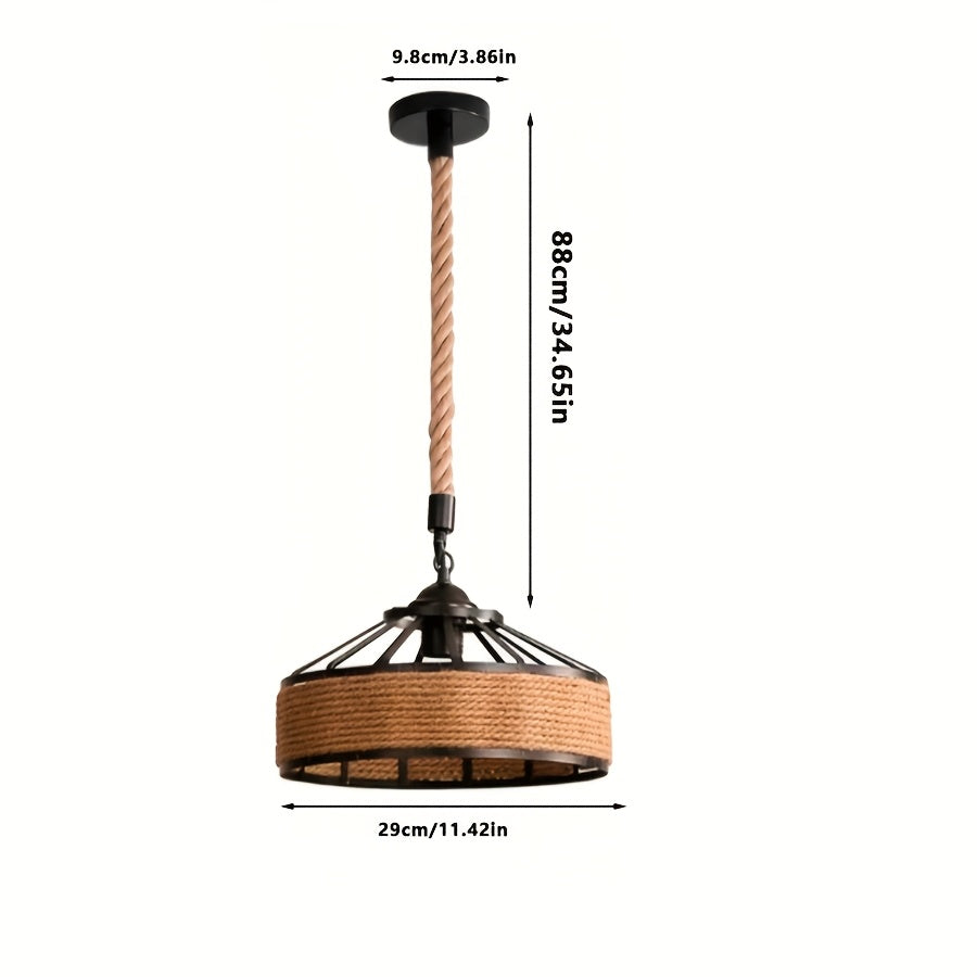 1PCSE27 Lámpara Colgante de Montaje Empotrado con Tornillo, Lámpara Colgante Creativa de Cuerda de Cáñamo de Hierro, Pantalla de Araña Estilo Industrial Moderno, Accesorios de Iluminación para Decoración de Bares y Restaurantes sin Bombilla
