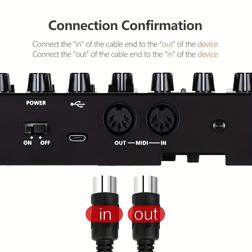 1 Paquete 3.0 metro/5.0 metro/7.0 metro Macho a Macho Cable MIDI de 5 pines para Teclado Synth, Tarjeta de Sonido Externa, Teclado MIDI, Sintetizador de Rack, Muestreador, Fuente de Sonido y Otro Equipo de Música, Negro