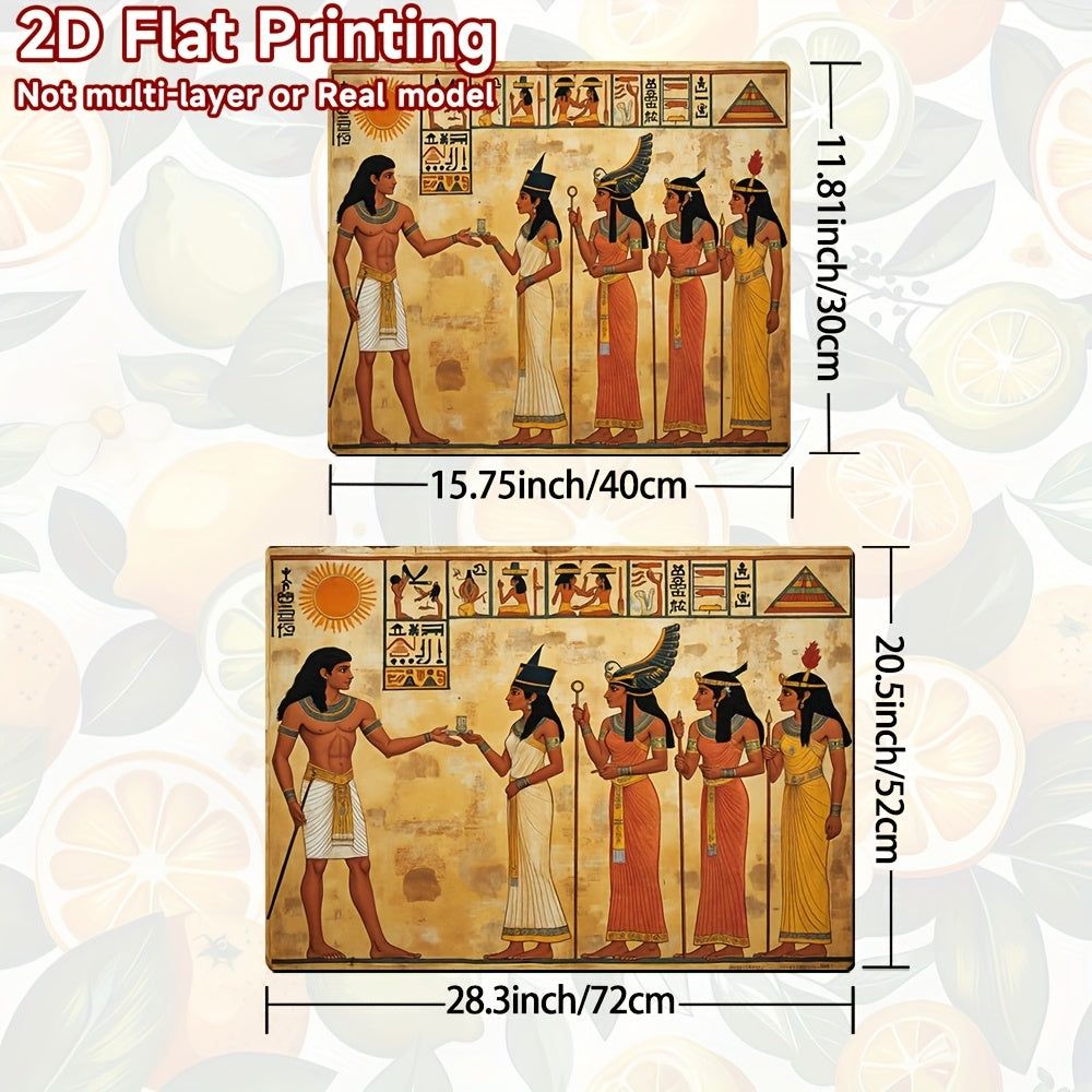 1 pieza de funda de horno de impresión plana 2D de dioses y jeroglíficos antiguos egipcios - Resistente al calor, fácil de limpiar, duradera, ideal para estufa de cocina, refrigerador y decoración de fiestas, protector de estufa superior | Funda decorati