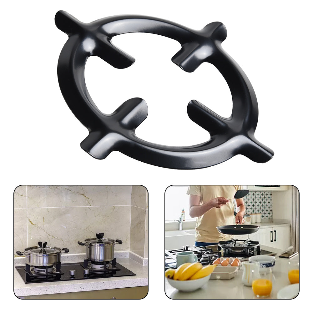 3 piezas Soporte de estufa de gas, rejilla de quemador para sartenes, estantería de estufa de hierro fundido, soporte dedicado para cafeteras y cafeteras Moka.