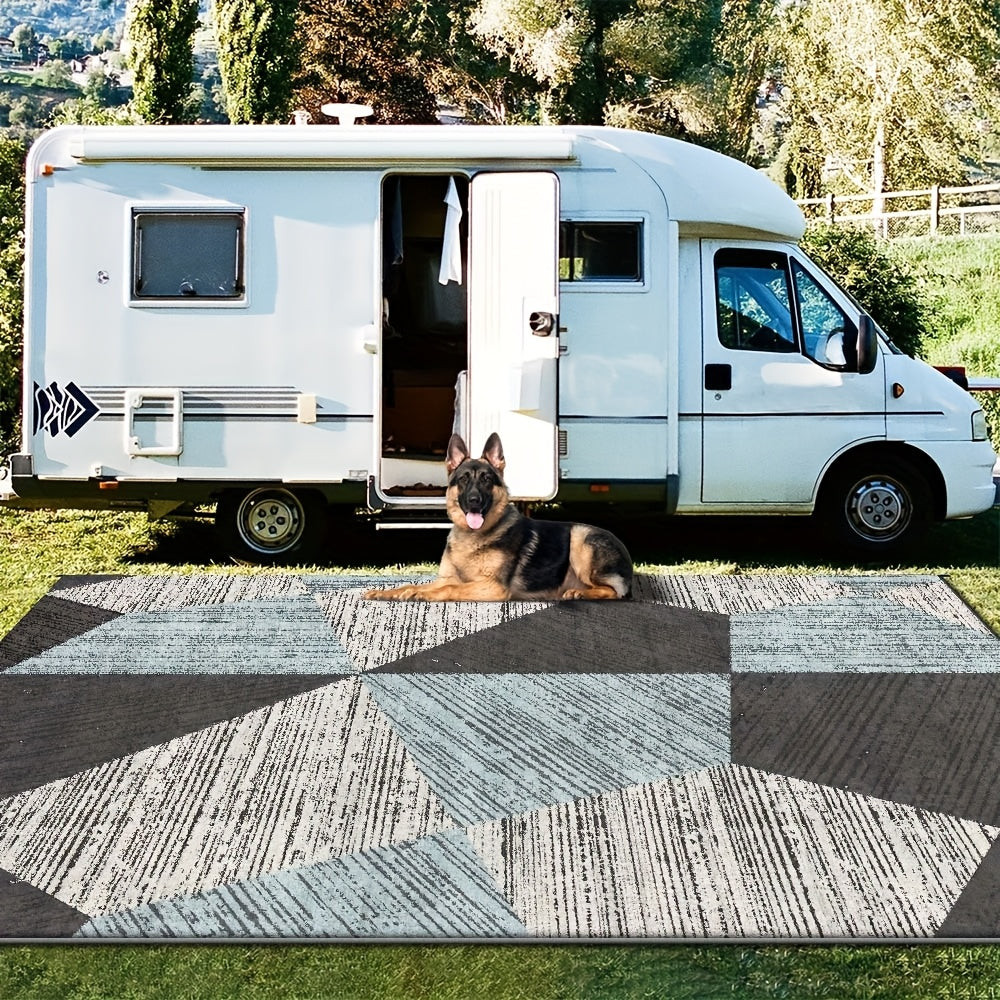 Alfombra de exterior lavable de terciopelo - 850g/m², respaldo antideslizante, alfombra de piso duradera de poliéster tipo césped para decoración de balcones y terrazas, lavable en máquina, forma rectangular, alfombra de decoración exterior | Decoración