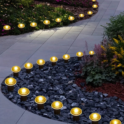 15 luces solares planas para exteriores, decoración de jardín