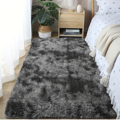 1 pieza, alfombra de peluche suave, antideslizante, mullida y esponjosa, para dormitorio, con diseño tie-dye, decoración para sala, dormitorio, apta para mascotas, decoración para el hogar