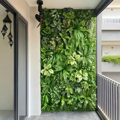 Panel de Pared Artificial con Hojas de Monstera y Palma - Pantalla de Privacidad Duradera de Plástico 39.88x59.94 cm para Uso Interior/Exterior, Decoración Colgante Sin Mantenimiento para Bodas, Fiestas, Hogar & Oficina, Pantalla de Privacidad Exterior,