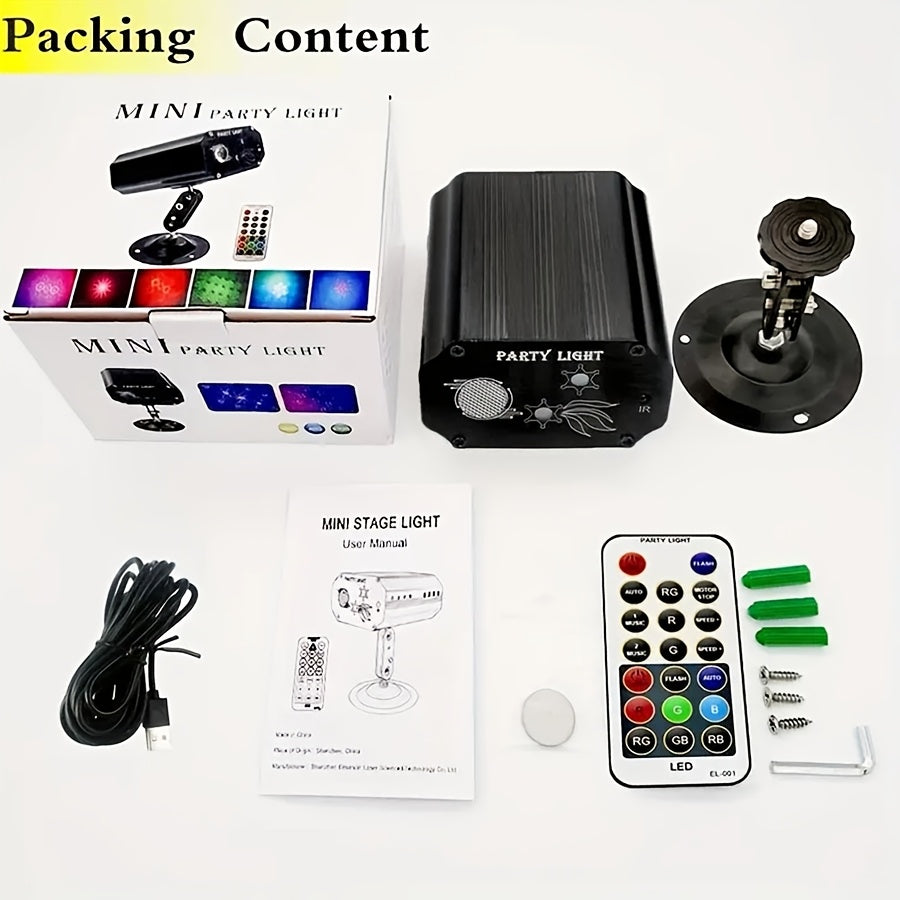 08LED Luz de láser con control remoto - Recargable por USB, funciones RGB y IR multicolores, cuerpo de aluminio - Ideal para fiestas de DJ, bodas, escenarios y decoración del hogar, decoración de bodas