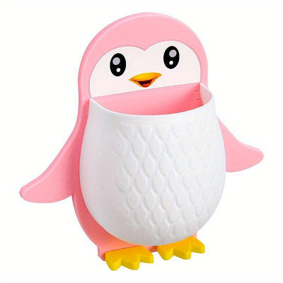 Estante De Almacenamiento De Pingüino, Caja De Almacenaje Para Maquillaje, Cepillo De Dientes Para Dormitorio, Baño, Acabado De Cabecera, Estante De Almacenamiento Montado En La Pared, Esencial Para El Hogar, 1 Ud.