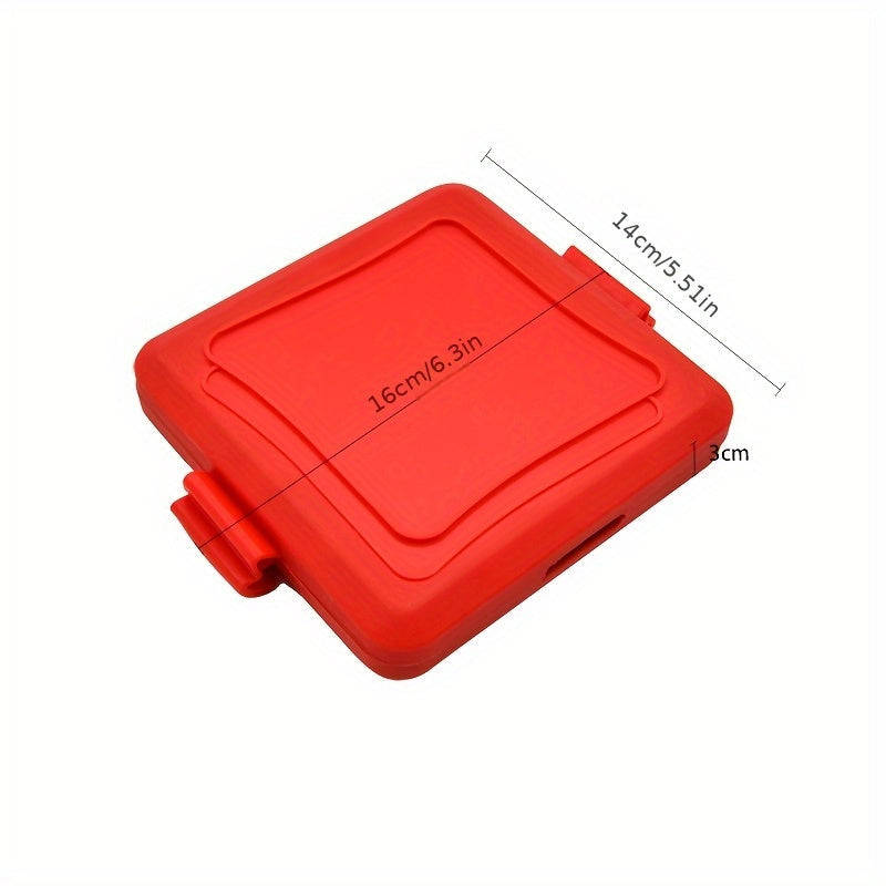 Bandera para Sándwich en Microondas – Bandeja para Hornear Tostadas Rápidas y Crispy, Antiadherente, Hierro de Grado Alimenticio, Ideal para BBQ, Salchichas, Alitas de Pollo, Filetes y Más, Rojo con Asas de Fácil Agarre, Calentamiento de Alimentos|Diseño