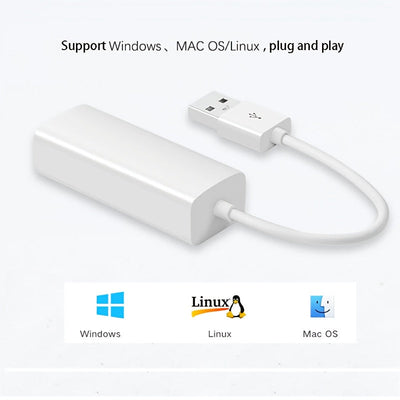 Adaptador USB 2.0 a Ethernet LAN, tarjeta de red de 100 Mbps, conversor ultra rápido USB 2.0 a RJ45 para laptop, compatible con sistemas Windows