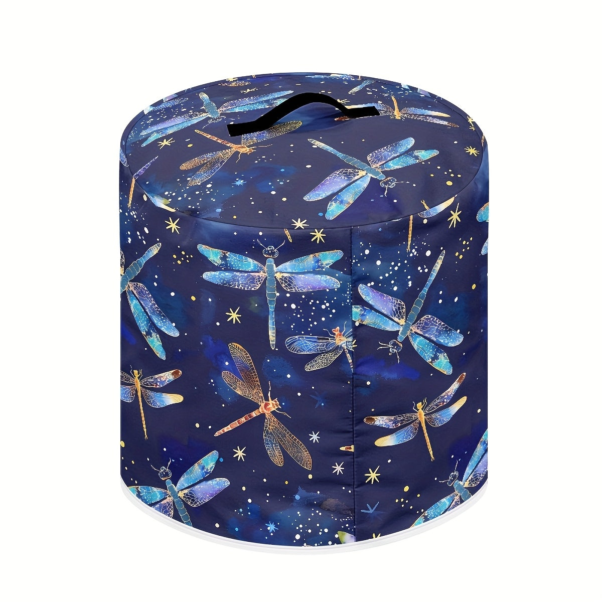 Funda antipolvo lavable con diseño de libélula para olla a presión de 8 cuartos, freidora de aire y olla arrocera - Incluye bolsillos de almacenamiento, diseño decorativo azul y dorado, protector de electrodomésticos de cocina, accesorio para electrodomé