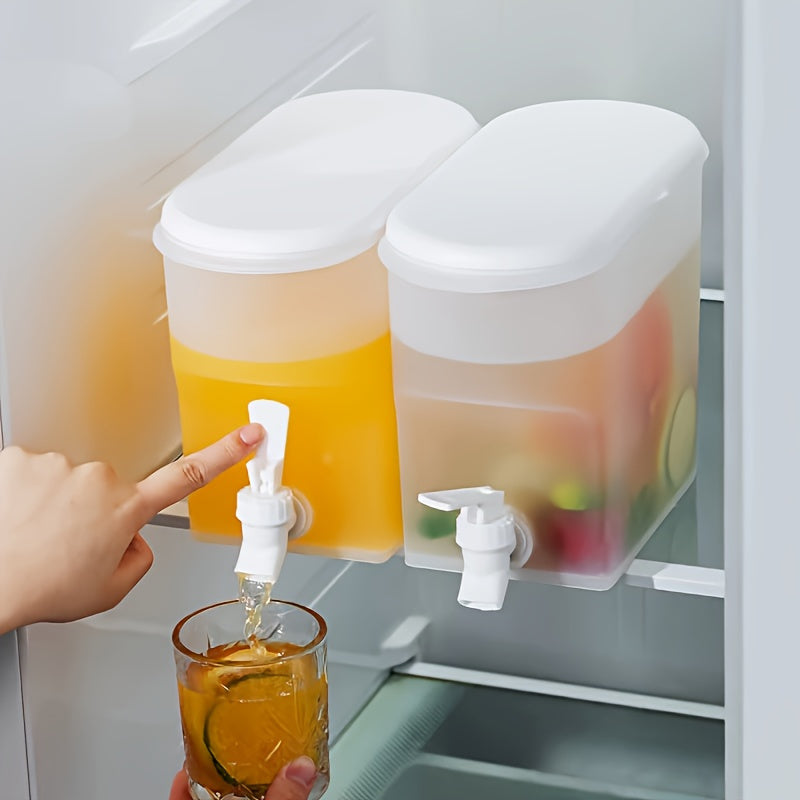 Dispensador de Bebidas de Plástico de Gran Capacidad con Grifo - Jarra Fría Duradera para Almacenamiento en Nevera, Diseño Transparente y Pico de Vertido Fácil, Ideal para Limonada, Té Helado, Bebidas Caseras - Esenciales de Cocina y Comedor, Utensilios