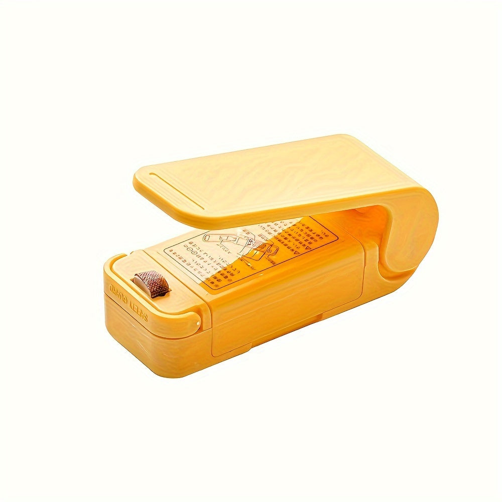 Selladora Portátil de Bolsas - Máquina Mini Selladora a Batería con 3 Opciones de Color (Azul/Rosa/Naranja) para Conservación de Alimentos, Snacks y Viajes - Diseño Compacto Manual, Sin Necesidad de Electricidad, Bolsas Sellables al Calor, Preservación d