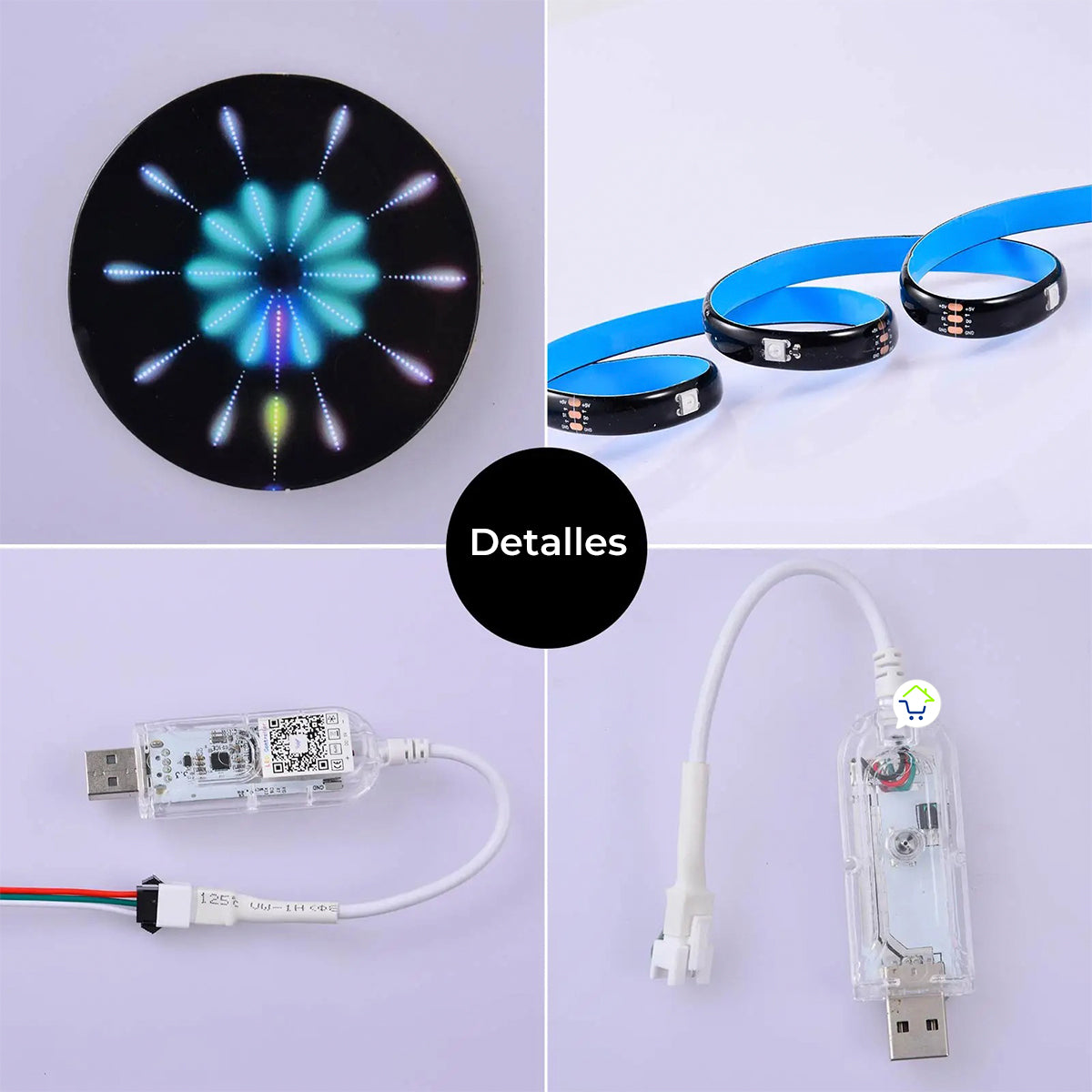 Cinta LED Fuegos Artificiales  App Bluetooth 180 LED RGB ECC180RGB