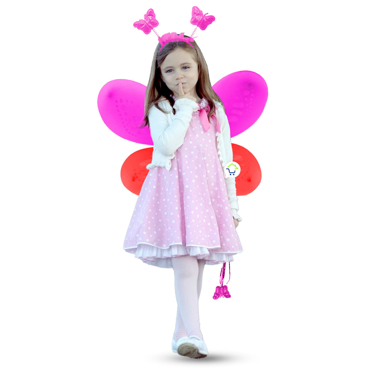 Disfraz De Mariposa Hada Alas Diadema Varita Halloween OF491