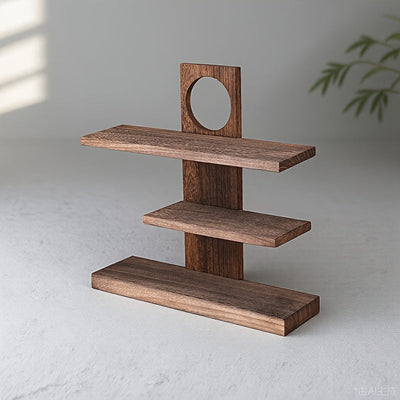 Estante de especias de cocina de madera dura estilo vintage con almacenamiento abierto - Ideal para exhibir juegos de té, tazas y persianas - Montaje en suelo, no necesita electricidad, perfecto para organizar cosméticos y perfumes, exhibición de juegos
