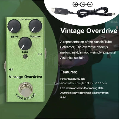 Pedal de efectos para guitarra CHENPINGFENG mini, distorsión clásica, delay analógico y digital, alimentación de 9V DC, cuerpo de aluminio, sin necesidad de baterías, para guitarra eléctrica