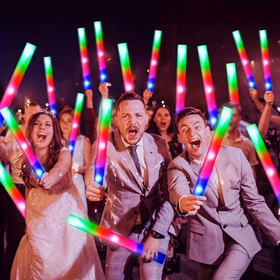 Conjunto de varillas fluorescentes de espuma con 3 modos de luz LED, 49 piezas, 34 cm/13.4 pulgadas, para fiestas en la oscuridad, bodas, cumpleaños, conciertos y Navidad/Halloween