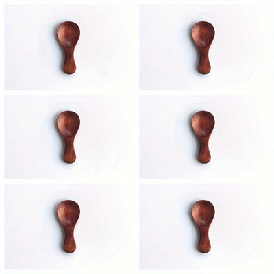 6/12 Piezas, Minicucharas De Madera Con Mangos Cortos, Ideales Para Helado, Café, Postres Y Condimentos, Utensilios De Cocina De Madera Maciza Duraderos