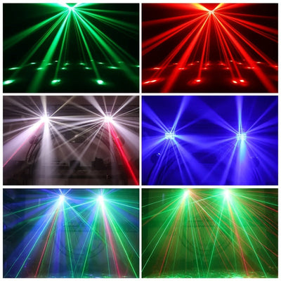 Luces de Efecto DJ para Fiestas, Lámpara Giratoria de Láser Colorida con Ambiente Parpadeante y Control por Voz para Escenario de Discoteca o Bar