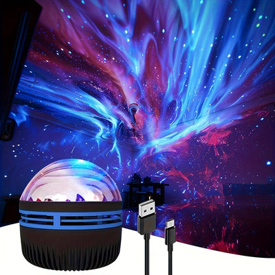 1 lámpara de proyección LED Aurora Borealis - Alimentada por USB, control remoto, brillo ajustable, impresionante para efectos de galaxia y nebulosa, perfecta para decoración de dormitorio, sala de estar o oficina, ideal para adolescentes de 14 años en a