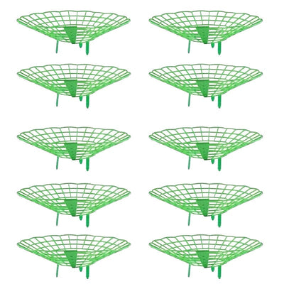 Pack de 10 Soportes para Plantas de Fresa Resistentes con Jaula de 3 Patas - Diseño en Forma de Abanico, Verde para Jardín y Balcón - Montaje Fácil, Ahorro de Espacio, Drenaje Saludable y Producción de Frutos - Ideal para Huertos Caseros y Granjas Comerc