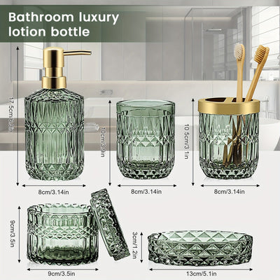 Juego de 5 botellas de loción de lujo para baño con luz