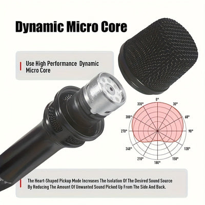 Micrófono dinámico de metal con cable de 5 metros, profesional, de mano, en forma de corazón, de un solo sentido, con interruptor, cable de 5 metros, para actuaciones en vivo y grabaciones, KTV.