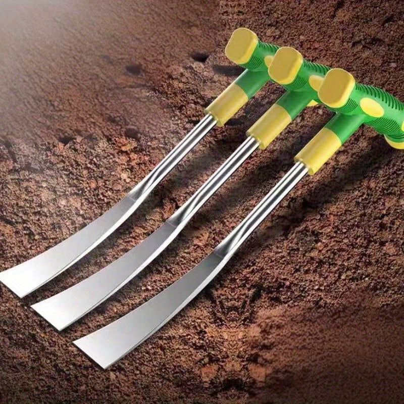 ¡Conquista Todo Tipo de Terrenos! Paquete de 2 Palas Multiusos de Acero Inoxidable, Combinación para Cavar y Deshierbar en Más de 10 Escenarios – Herramienta Esencial de Jardinería para Primavera, Verano y Otoño (6 Personas) (2)