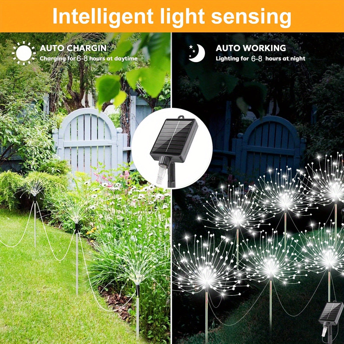 6 Piezas de Luces LED Solares para Exteriores, Iluminación Exterior con 8 Modos, Adecuadas para Áreas Escénicas, Patios, Jardines, Césped, Tiendas de Campaña y Fiestas, Decoraciones para Bodas (240/360 LED) - 4 Piezas