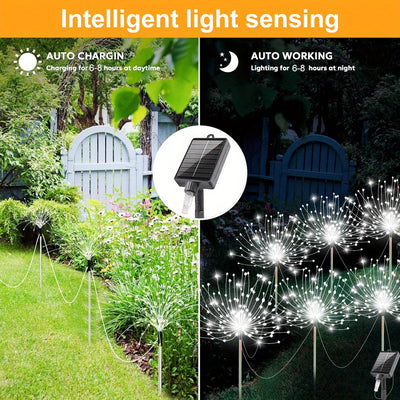 6 Piezas de Luces LED Solares para Exteriores, Iluminación Exterior con 8 Modos, Adecuadas para Áreas Escénicas, Patios, Jardines, Césped, Tiendas de Campaña y Fiestas, Decoraciones para Bodas (240/360 LED) - 4 Piezas