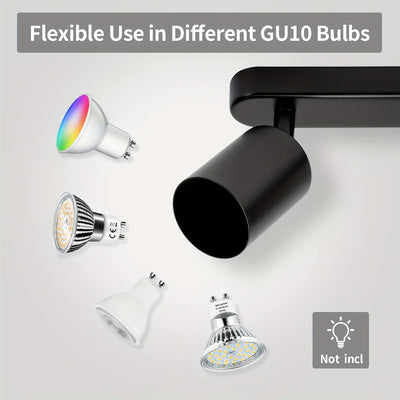 1pc Luz de techo LED con 3 Bombillas, foco giratorio para techo GU10, barra de focos de techo moderna para cocina, dormitorio y sala (Bombilla no incluida)