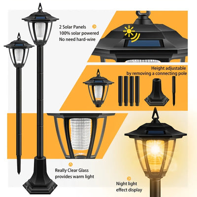 1pc/2pcs Luces de jardín retro solares, Luces de paisaje alimentadas por energía solar, utilizadas para patio, césped, camino de jardín, decoración de atmósfera de hotel, estanque y piscina