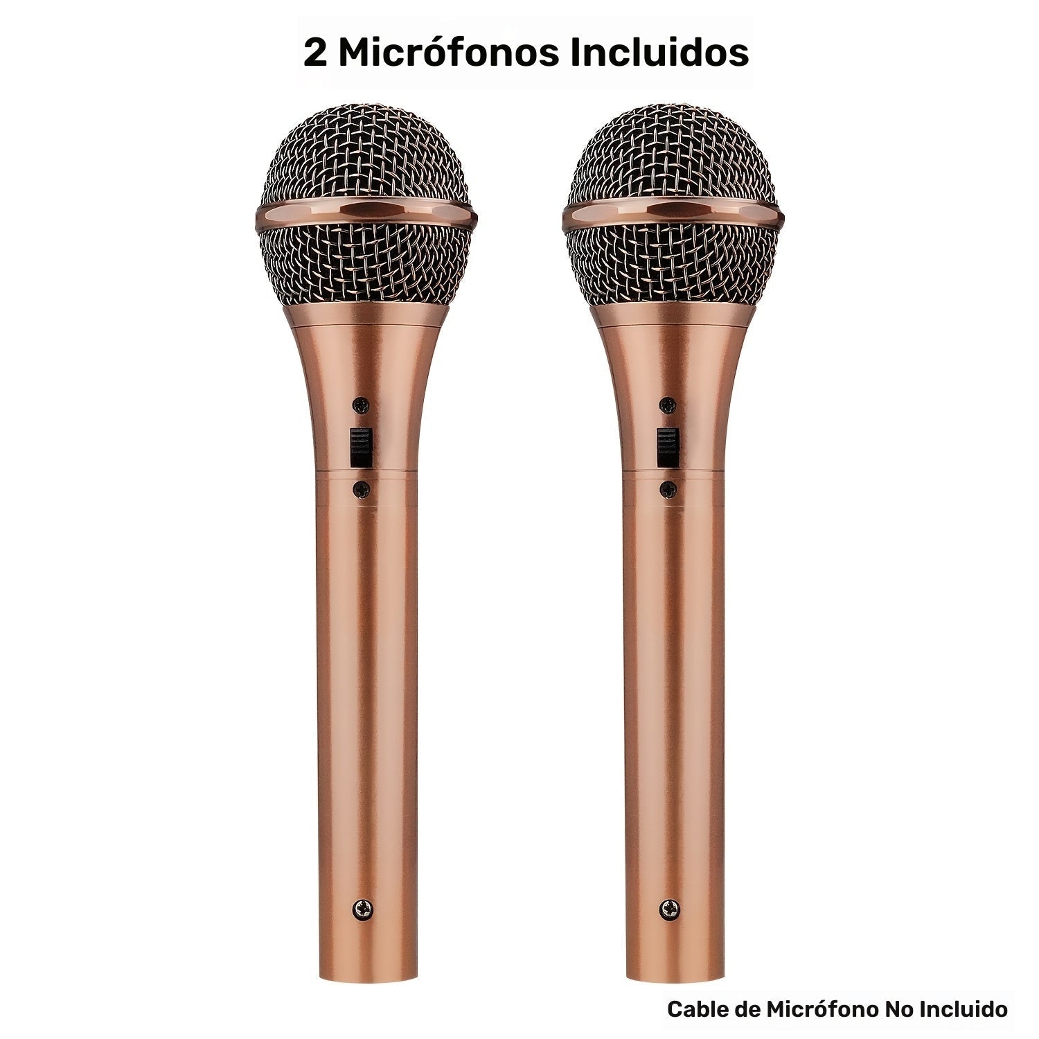 2-Pack Micrófonos Dinámicos Vintage de Diámetro Pequeño, Patrón de Polaridad Unidireccional, Conector XLR, Características de Clip y Soporte, Construcción Metálica Antivibraciones, Sin Cargar - No Incluye Cable