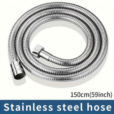 1pc Manguera de ducha de acero inoxidable, anti-torceduras y a prueba de fugas, manguera resistente a alta presión, conexión universal G 1/2", fácil instalación DIY, accesorio de baño