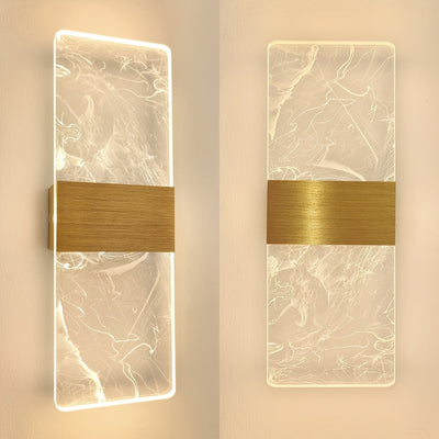 Aplique de pared moderno en acrílico con LED cálido, montaje semiempotrado, acabado metálico, incluye hardware de instalación, para dormitorio, sala de estar, hotel, estudio, pasillo, estilo industrial, cafetería, restaurante - ambiente romántico, decora
