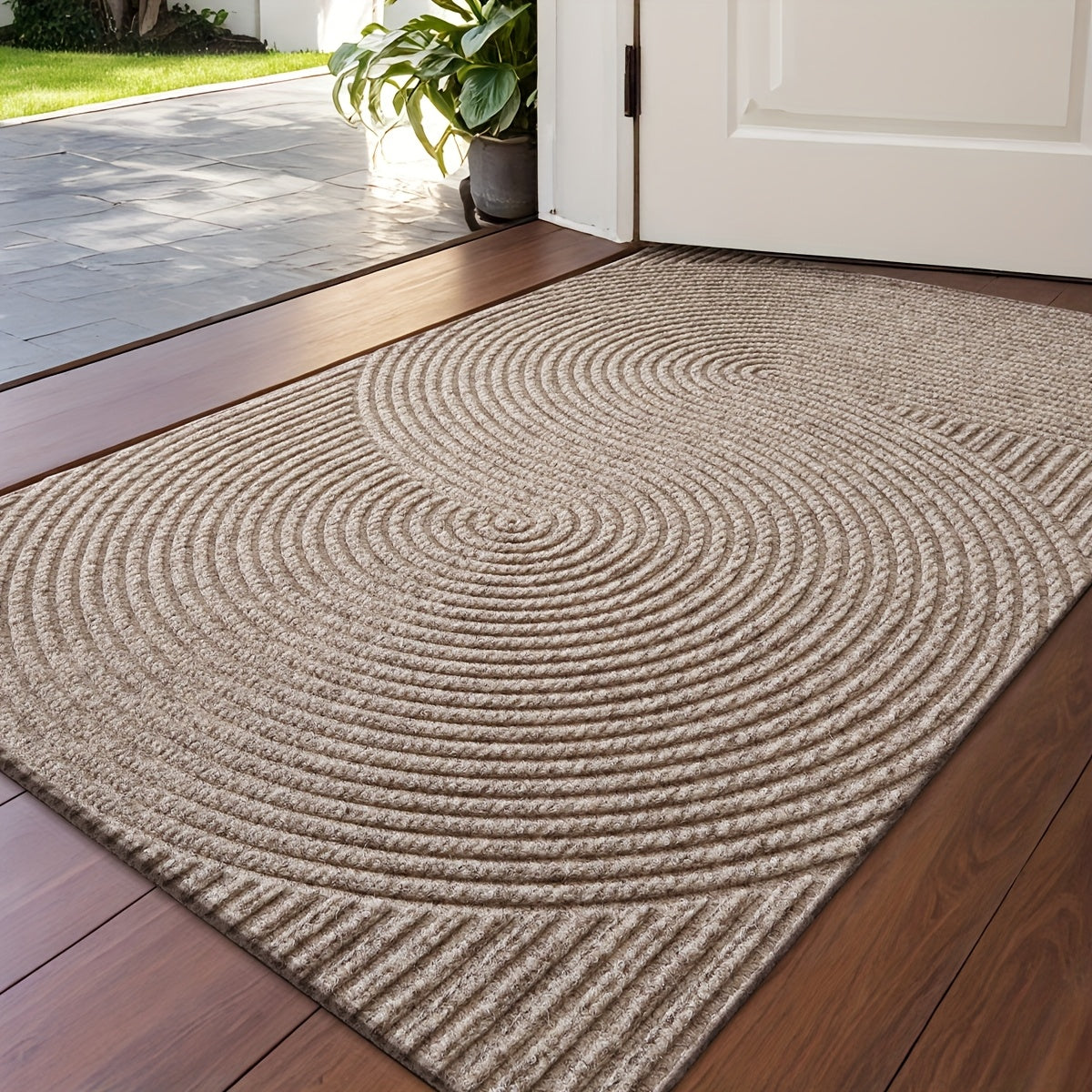 Alfombra decorativa geométrica a rayas, antideslizante y lavable a máquina, duradera y fácil de limpiar. Ideal para sala, cocina, dormitorio o porche, perfecta para el hogar y la decoración interior