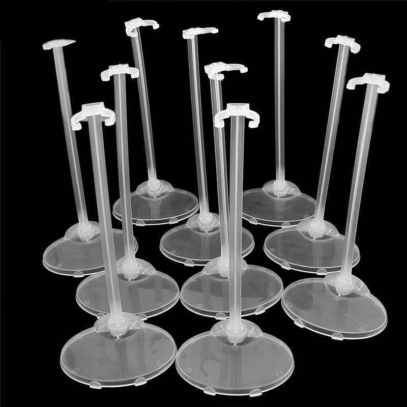 10 Piezas, Soporte De Exhibición, Soporte De Cintura De Tarjeta De Plástico Transparente, De Pie De Muñeca De Exhibición, Para Decoración De Oficina De Escritorio De Habitación De Hogar