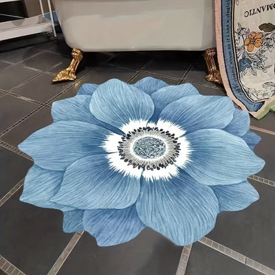 1 cojín de piso floral 3D, alfombra de poliéster de forma irregular, liviana y lavable, decorativa para dormitorio, sala, baño o camping - decoración para el hogar lavable a máquina