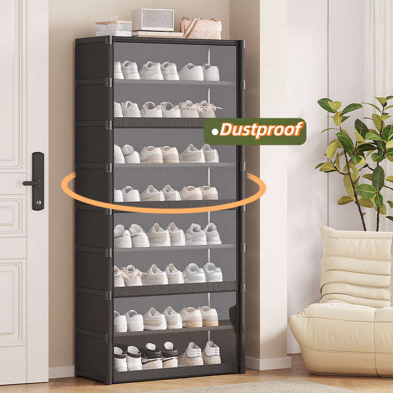 1 pza. zapatera transparente antipolvo con puerta abatible, capacidad para 40-45 pares, organizador de zapatos alto independiente para entrada y pasillos, regalo ideal para el día de la madre, caja de almacenaje elegante en blanco, organizador de zapatos