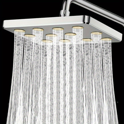 Cabezal De Ducha De Alta Presión Para Baño De 1 Pieza, Cabezal De Ducha Cuadrado Plateado/negro, Rociador De Ducha Fijo Diario Para Baño, Accesorios De Baño, Cabezal De Ducha