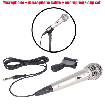 1 micrófono de bobina móvil con cable profesional Rzosom, micrófono dinámico de mano con conector de 6,35 mm, patrón polar unidireccional, para karaoke, sistemas de megafonía, amplificadores, mezcladores, teclados electrónicos, transmisión en vivo, graba